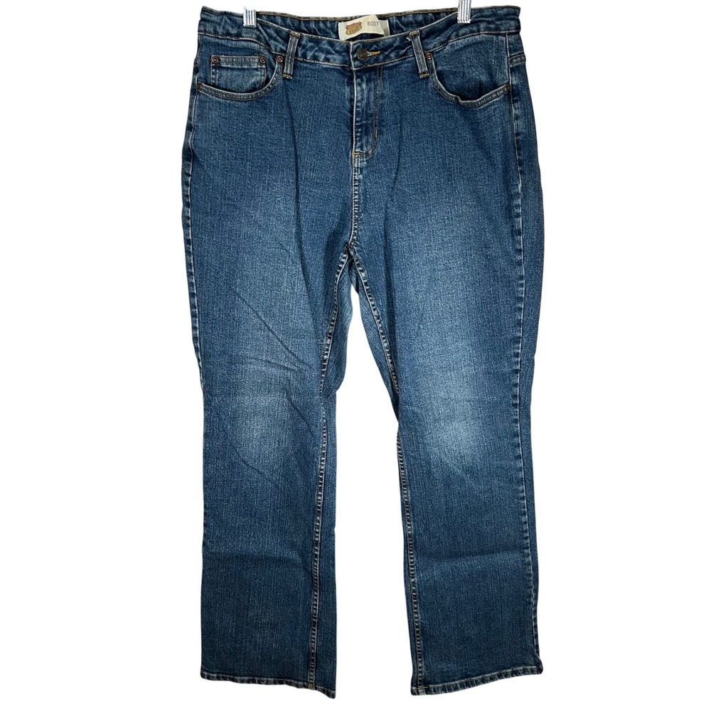 Route 66 Womens Boot Cut Jeans Medium Wash‎ Size 16L Blue Denim Stretch Pants